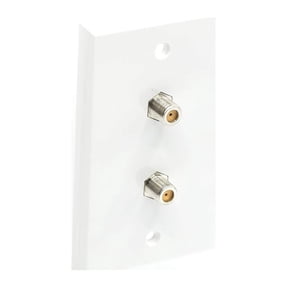 THE CIMPLE CO - Wall Plate - White - F-Type Dual Port Coax Connector Set 3GHz - 4 Pack