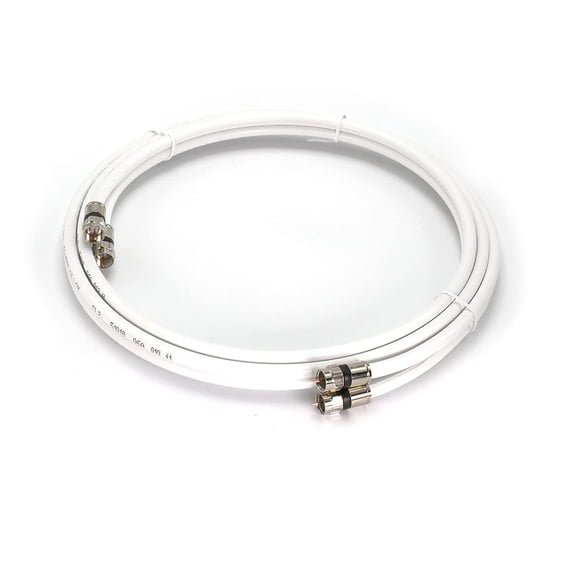 THE CIMPLE CO - White 25ft Dual RG6 Coax with High Quality Compression Connectors