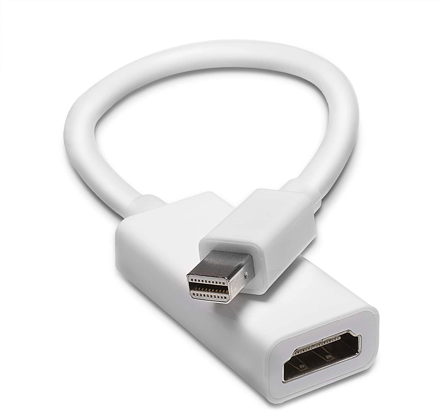 THE CIMPLE CO - White Thunderbolt Mini DisplayPort DP to HDMI - High Speed Cable Adapter 10 Pack
