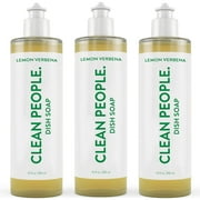 THE CLEAN PEOPLE Liquid Dish Soap - Clean, Simple Ingredients - Extra Scrubbing Power Lemon Verbena Scent 12 fl. oz 3 Pack