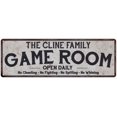 thumbnail image 1 of THE CLINE FAMILY Gift Game Room Country Metal 6x18 Sign 206180042282, 1 of 1