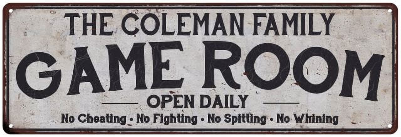 THE COLEMAN FAMILY Game Room Country Metal 6x18 Sign 106180042640 ...