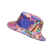 THE COLLECTION ROYAL Hippie Mushroom Patch Boho Hippy Rave Trippy Festival Gear Cotton Bucket Hat for Men and Women