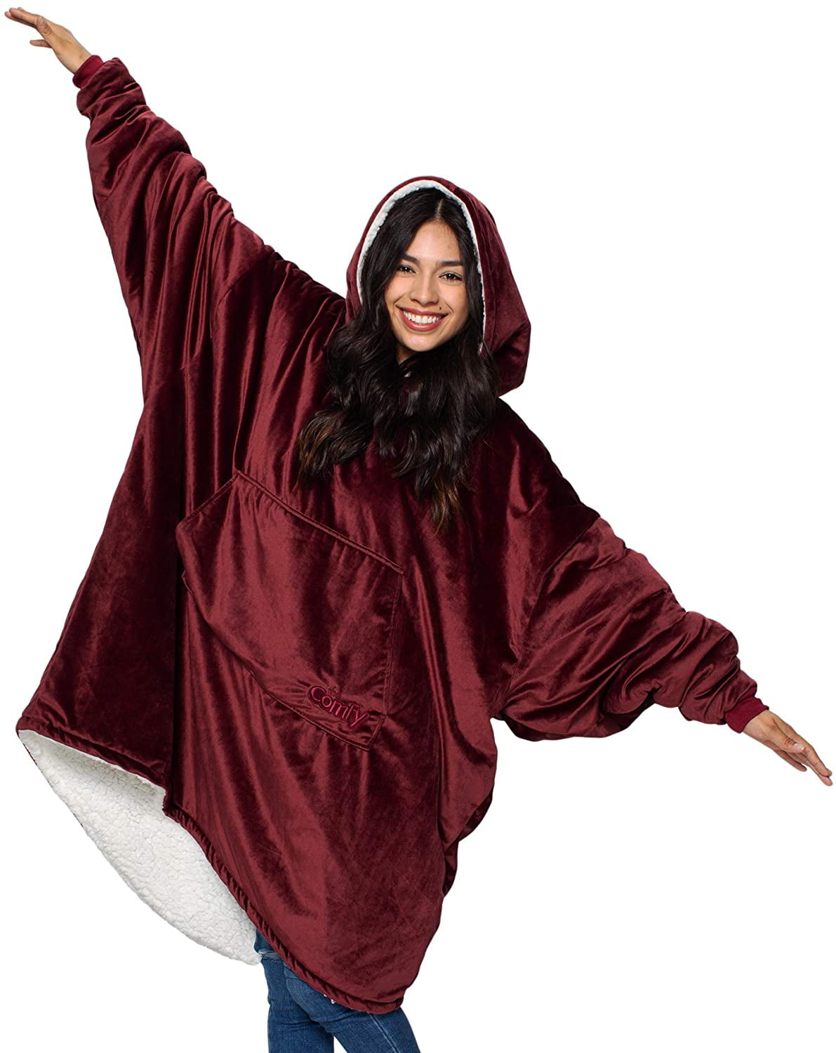  THE COMFY Original Elf Costume Wearable Blanket for Women and  Men, Oversized Microfiber and Sherpa Blankets As Seen On Shark Tank : Home  & Kitchen