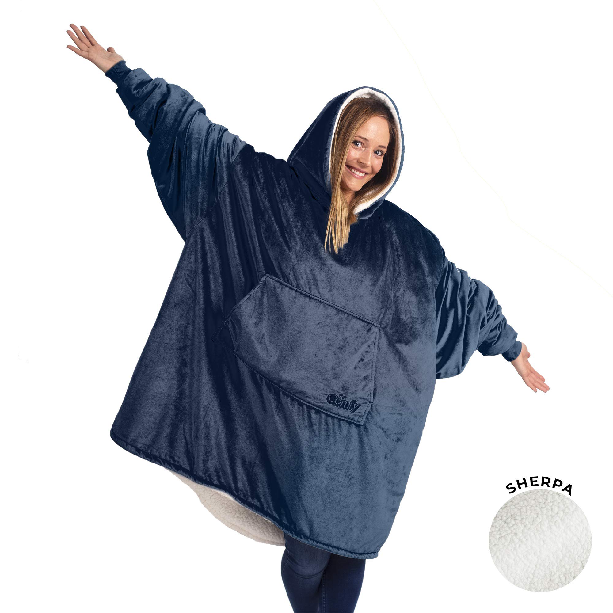 THE COMFY | The Original Oversized Sherpa Blanket Sweatshirt, Seen On Shark  Tank, One Size Fits All - Walmart.com