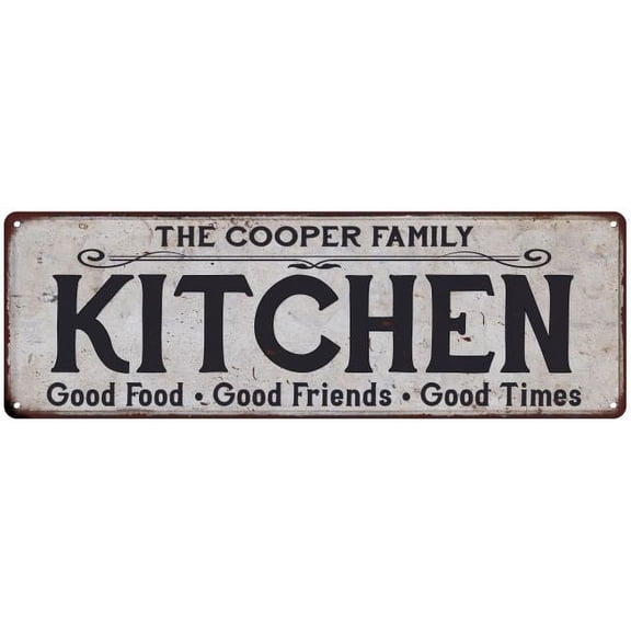 THE COOPER FAMILY KITCHEN Chic Metal Sign 6x18 106180039065