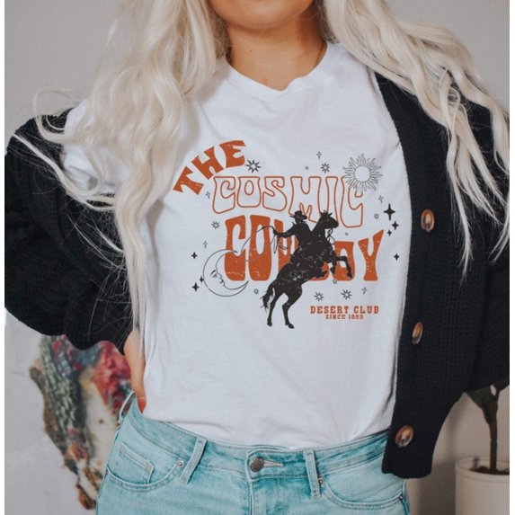 THE COSMIC COWBOY Graphic Short sleeve Tees