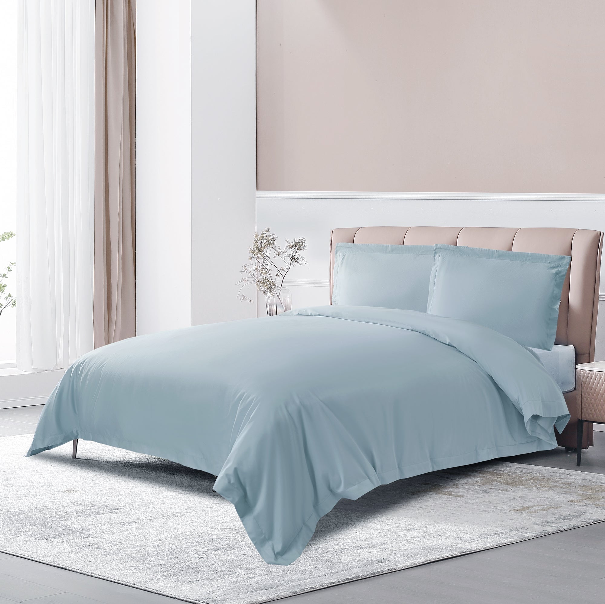 THE COTTON & SILK 100% Luxury Long-Staple Cotton Duvet Cover - Thumbnail 2
