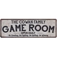 thumbnail image 1 of THE COWAN FAMILY Gift Game Room Country Metal 6x18 Sign 206180042361, 1 of 1
