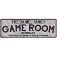 thumbnail image 1 of THE DANIEL FAMILY Game Room Country Metal 8x24 Sign 108240042474, 1 of 1