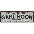 thumbnail image 1 of THE DAWSON FAMILY Game Room Country Metal 8x24 Sign 108240042467, 1 of 1