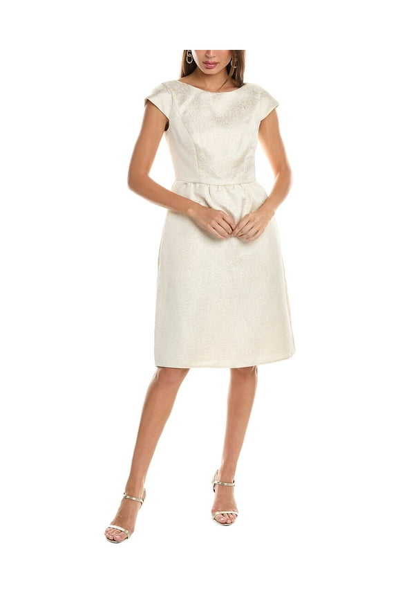 womens Dessy Collection Jacquard Cocktail Dress, 0, White