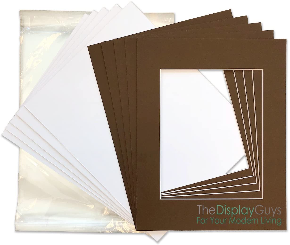 THE DISPLAY GUYS 16x20 Pack of 25 Brown Picture Photo Matting Mat ...