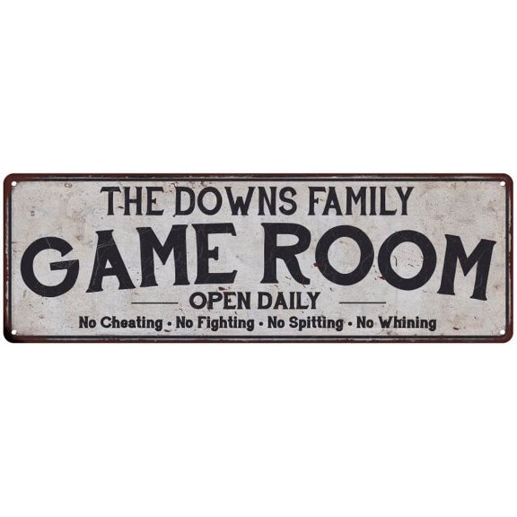 THE DOWNS FAMILY Game Room Country Metal 6x18 Sign 106180042355
