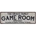 thumbnail image 1 of THE DRAKE FAMILY Gift Game Room Country Metal 6x18 Sign 206180042258, 1 of 1