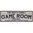 thumbnail image 1 of THE DUFFY FAMILY Game Room Country Metal 8x24 Sign 108240042329, 1 of 1