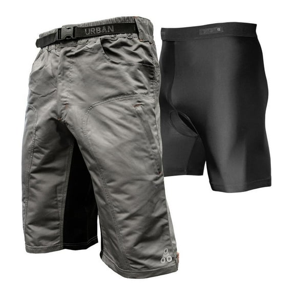 THE ENDURO - Men's Grey MTB Shorts with Padded Underliner