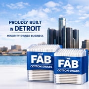 FAB Cotton Swabs, Gentle, Natural, Fragrance-Free, Hypoallergenic, 500 Count (Pack of 2)