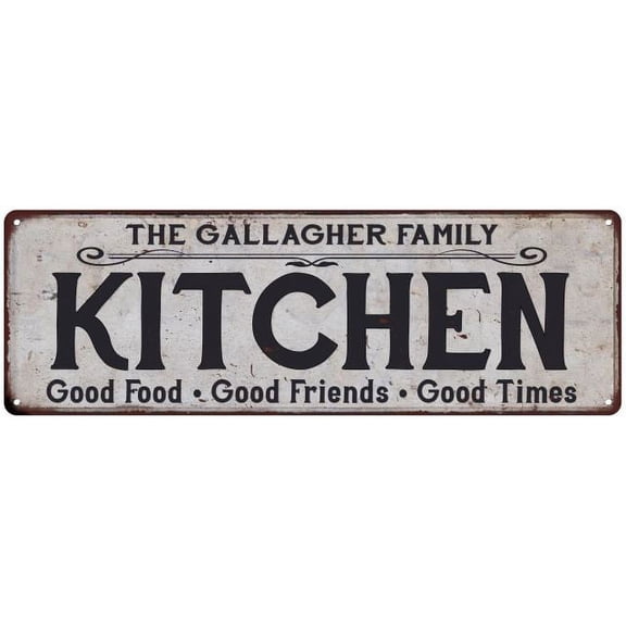 THE GALLAGHER FAMILY KITCHEN Chic Metal Sign 6x18 106180039434