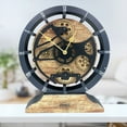 thumbnail image 1 of THE GEARS CLOCK Desk Clock with Real Moving Gears (wall clock)CA-LI_ 10 in Round Vintage-Brown, 1 of 2