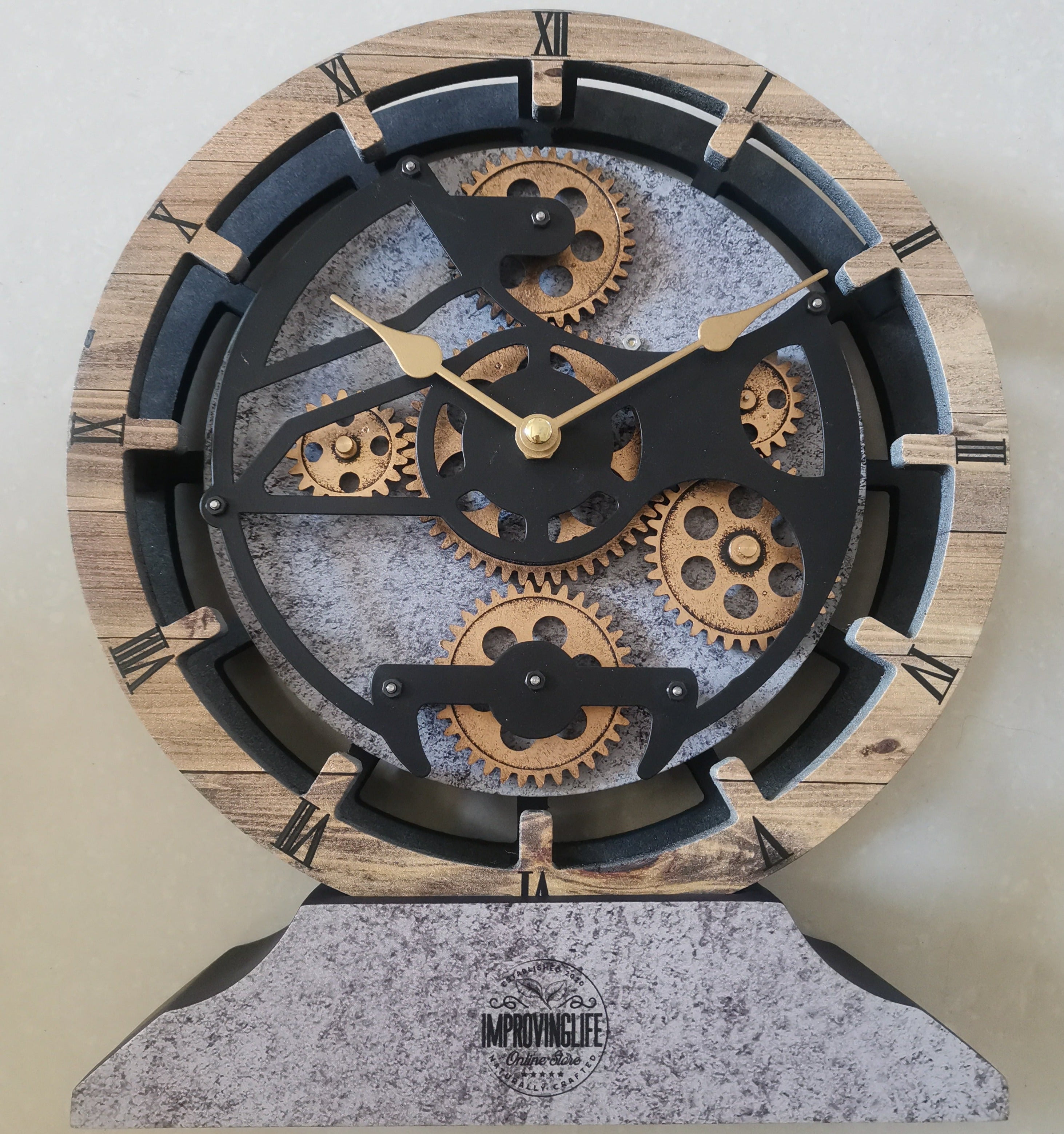 THE GEARS CLOCK Desk Clock with Real Moving Gears (wall clock)CA-LI_ 10 ...