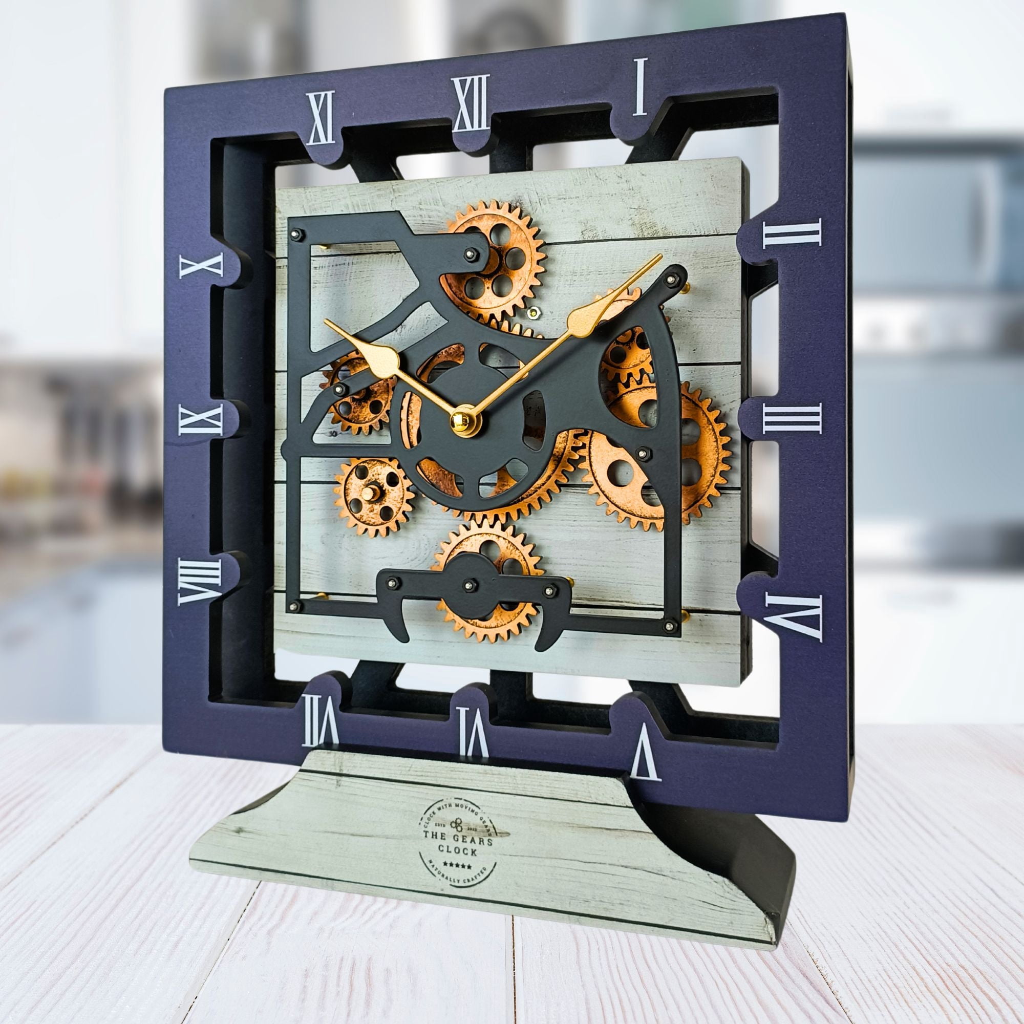 THE GEARS CLOCK Desk Clock with Real Moving Gears (wall clock)CA-LI_ 10 ...