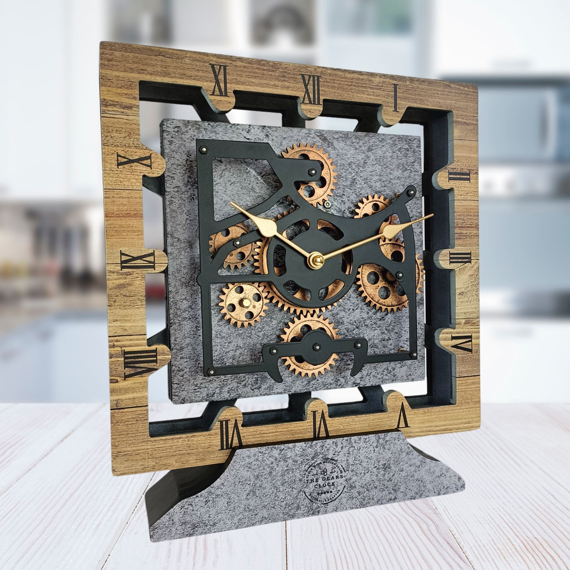 THE GEARS CLOCK Desk Clock with Real Moving Gears (wall clock)CA-LI_ 10 ...