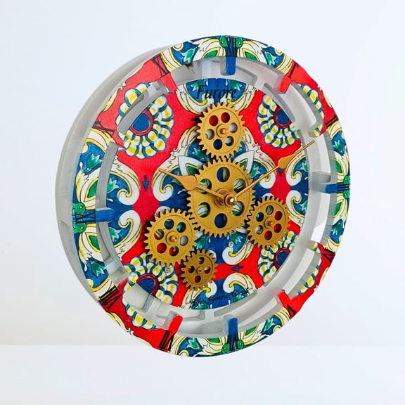 THE GEARS CLOCK Desk Clock with Real Moving Gears (wall clock)IT-LI_ 10 in Round Furore