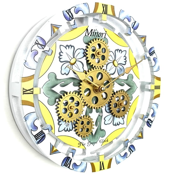 THE GEARS CLOCK Desk Clock with Real Moving Gears (wall clock)IT-LI_ 10 in Round Minori