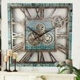 thumbnail image 1 of THE GEARS CLOCK Wall Clock with Real Moving Gears AM-LI_ 24 in Square Aqua-Green, 1 of 10