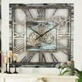 thumbnail image 1 of THE GEARS CLOCK Wall Clock with Real Moving Gears AM-LI_ 24 in Square Grey-White, 1 of 9
