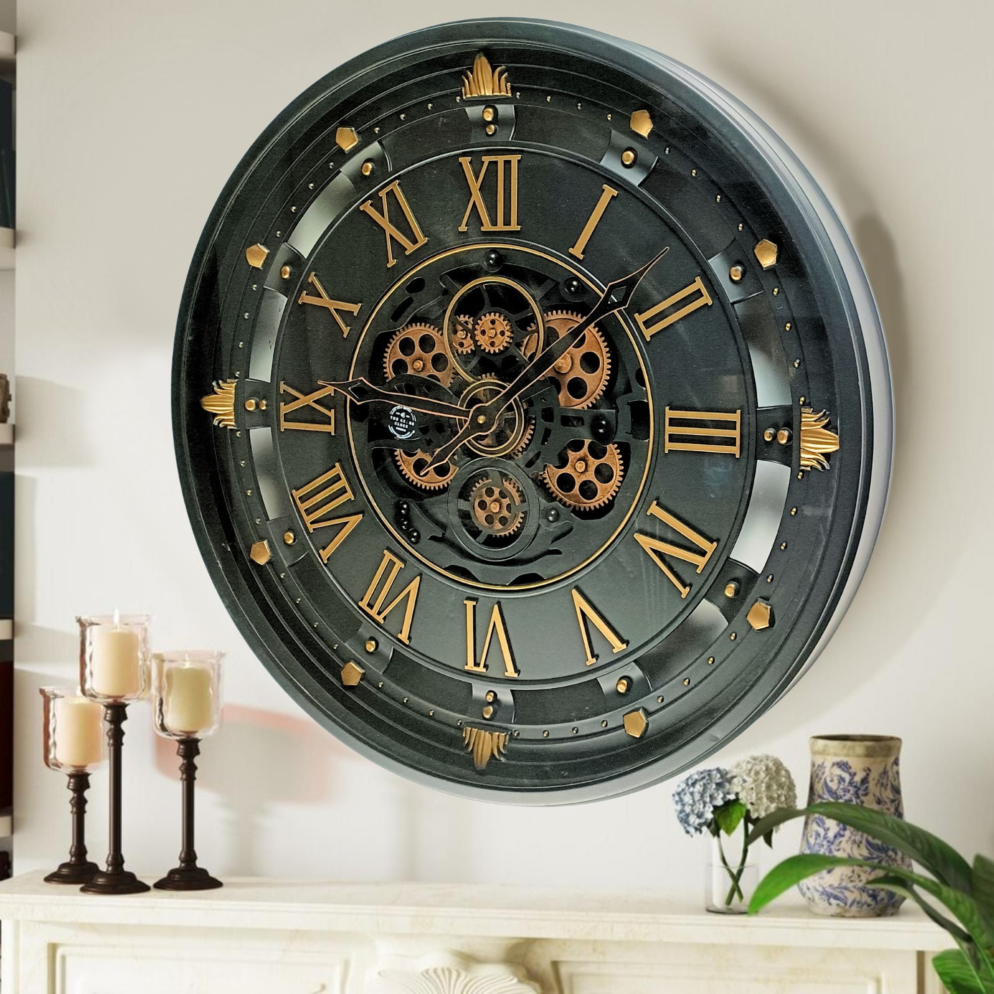 THE GEARS CLOCK Wall Clock with Real Moving Gears BE-LI_ 26 in Round ...