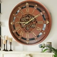 thumbnail image 1 of THE GEARS CLOCK Wall Clock with Real Moving Gears BE-LI_ 26 in Round Brown, 1 of 12