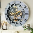 THE GEARS CLOCK Wall Clock with Real Moving Gears CALI_ 24 in Round