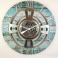 thumbnail image 1 of THE GEARS CLOCK Wall Clock with Real Moving Gears EN-LI_ 36 in Round Aqua-Green, 1 of 11