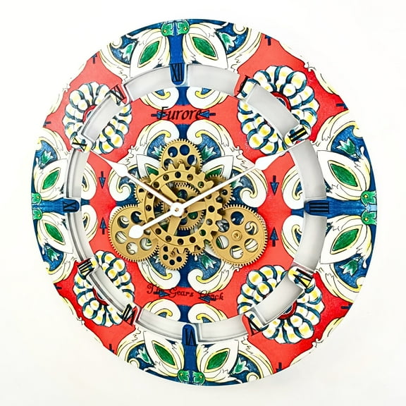 THE GEARS CLOCK Wall Clock with Real Moving Gears IT-LI_ 24 in Round Furore