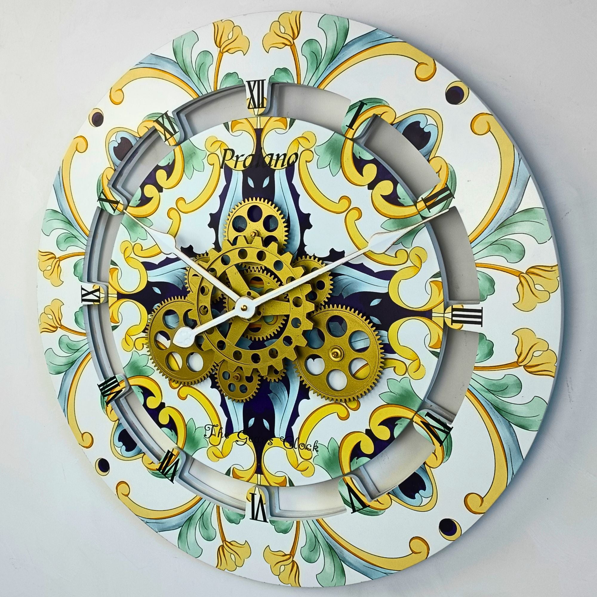 THE GEARS CLOCK Wall Clock with Real Moving Gears IT-LI_ 24 in Round ...