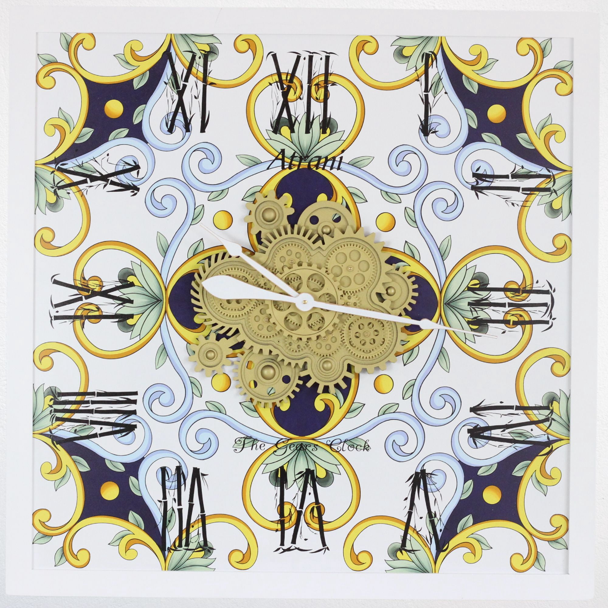 THE GEARS CLOCK Wall Clock with Real Moving Gears IT-LI_ 36 in Square ...