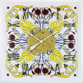 THE GEARS CLOCK Wall Clock with Real Moving Gears IT-LI_ 36 in Square Positano