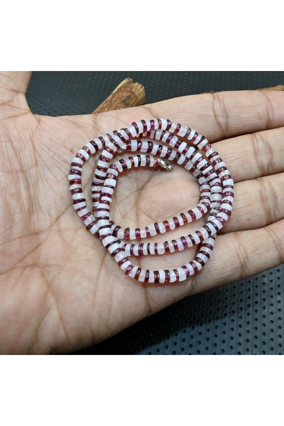 Moonstone Garnet Heishi Beads Necklace 4–4.5mm Gemstone 16–36 Inch