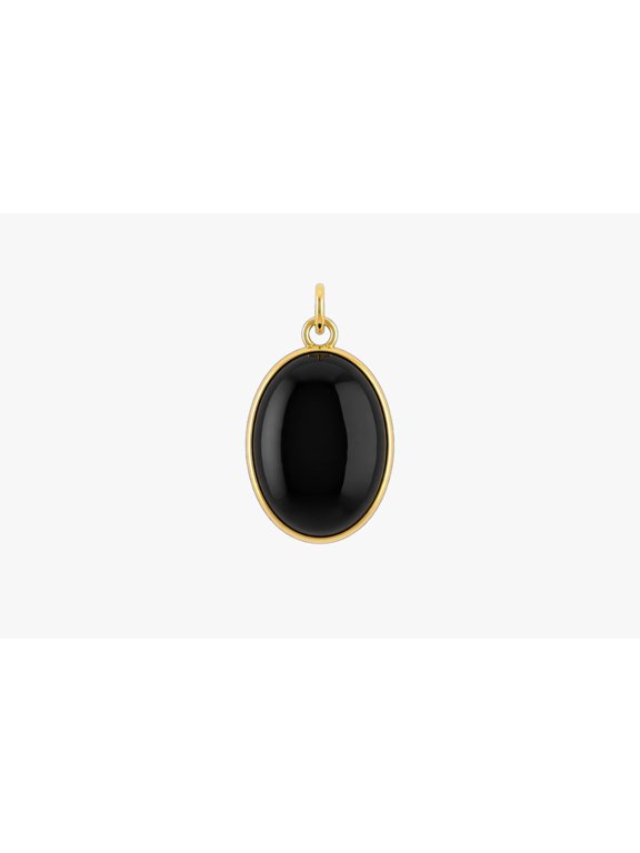 Black Onyx Oval Gemstone Charm Pendant