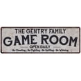 thumbnail image 1 of THE GENTRY FAMILY Gift Game Room Country Metal 6x18 Sign 206180042551, 1 of 1