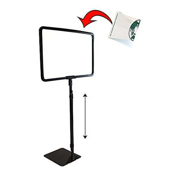 THE GLOBAL DISPLAY SOLUTION |Display Your Signs with Ease: Steel Shovel Base Sign Holder w/Adjustable Stem - 11" w x 8.5" h Fits 11" x 8.5" Inserts