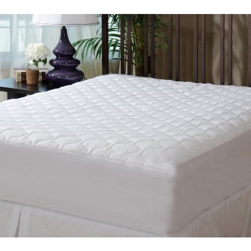 Full Mattress Pad Cover Fitted - Full Bed Mattress Cover Size 54x75 inches  Stretches to 16 Deep Pocket- Fitted Quilted Sheet for Full Mattress, White