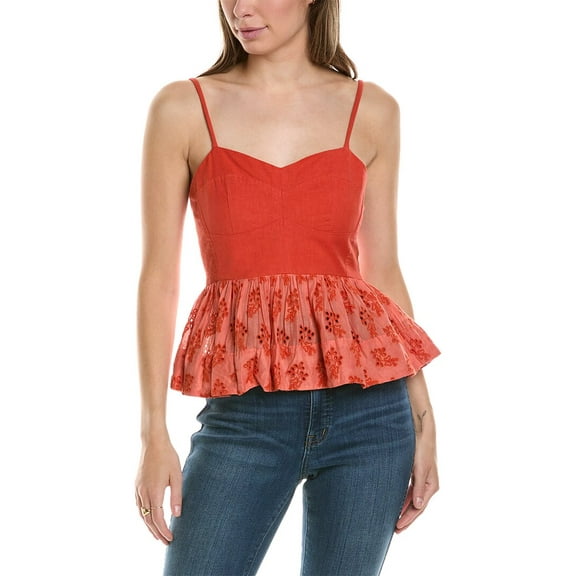 THE GREAT womens  The Camelia Top, 0, Orange