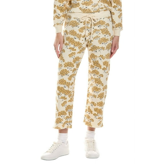 THE GREAT womens The Wide Leg Cropped Sweatpant, 1, White