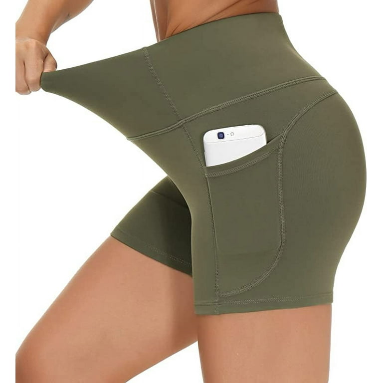 THE GYM PEOPLE High Waist Yoga Shorts for Women's Tummy