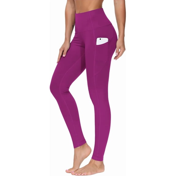 THE GYM PEOPLE Thick High Waist Yoga Pants with Pockets, Tummy Control Workout Running Yoga Leggings for Women