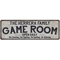 thumbnail image 1 of THE HERRERA FAMILY Gift Game Room Country Metal 6x18 Sign 206180042654, 1 of 1