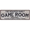 thumbnail image 1 of THE HOOPER FAMILY Game Room Country Metal 8x24 Sign 108240042599, 1 of 1